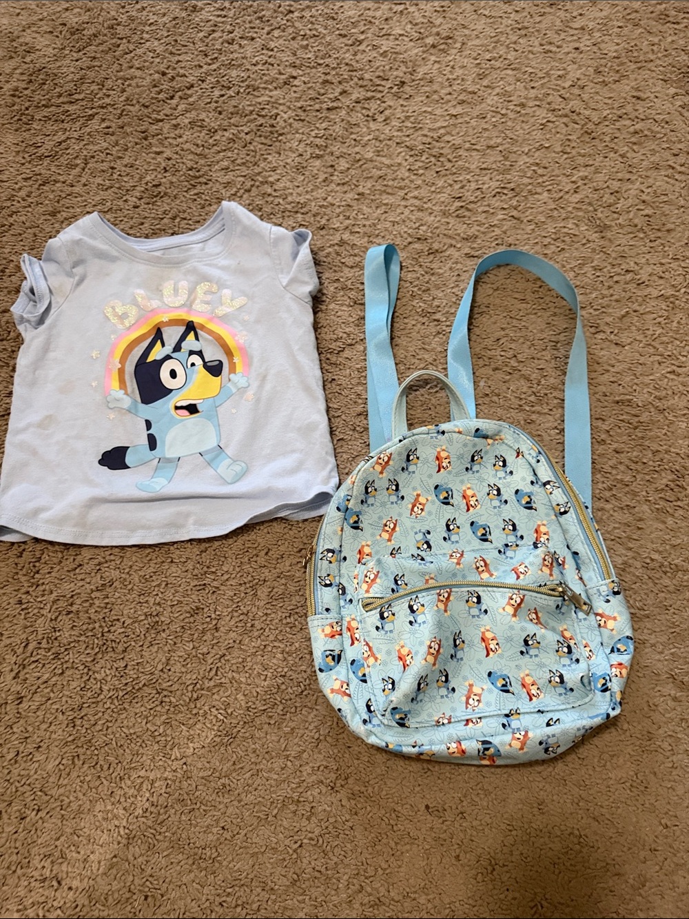 Bluey backpack and t shirt